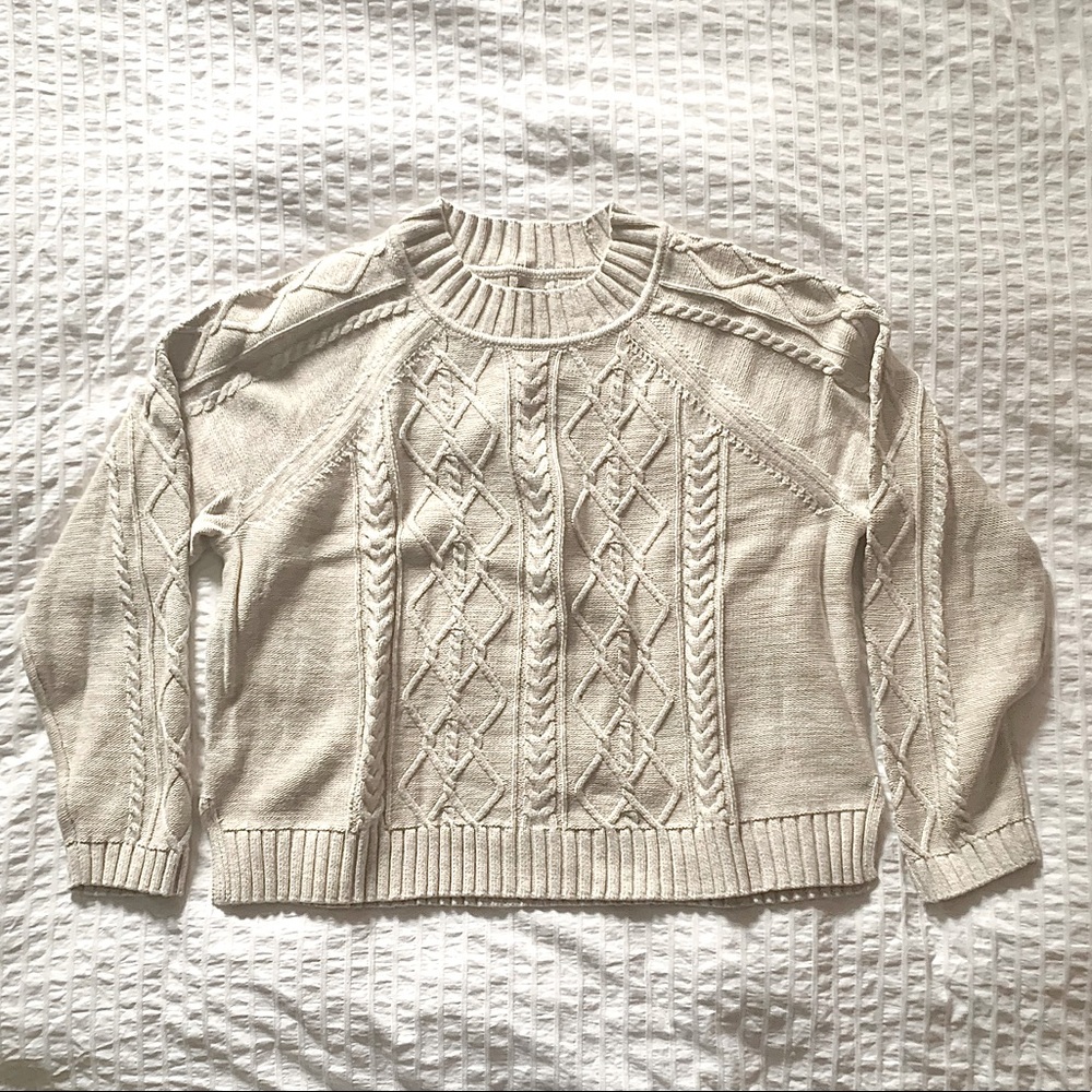 Gap mock neck cable knit sweater
